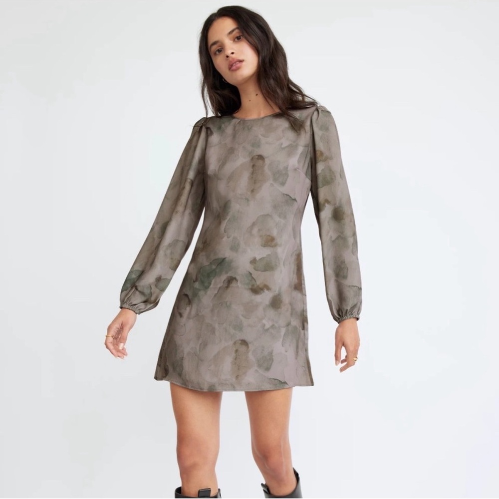 Aritzia Wilfred Marie Puff Sleeve Mini Dress Womens Size Medium